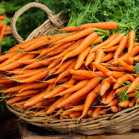 Orange Carrots on Brown Woven Basket