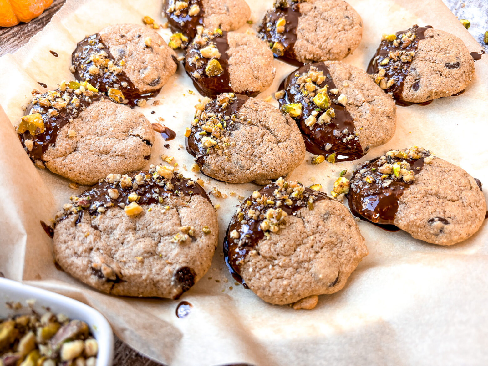 Close up of nutty cookies all done.