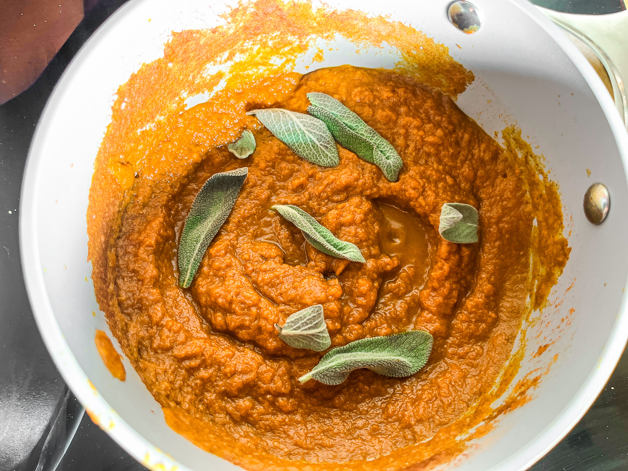 Pumpkin sauce for power bowls cooking. 