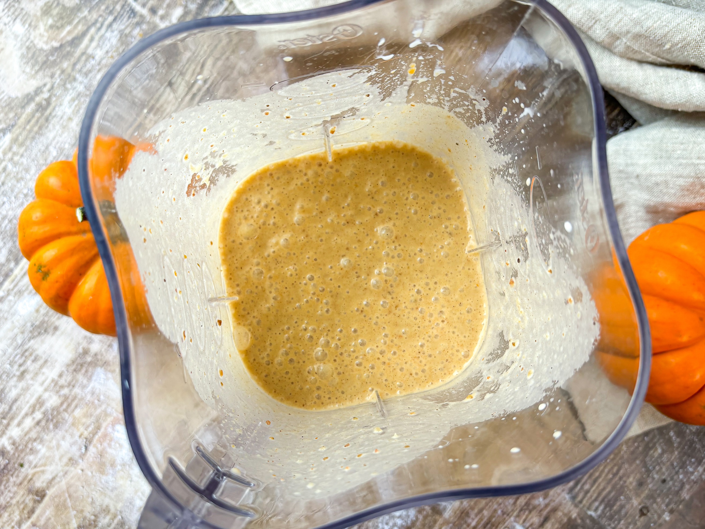 Pumpkin creamer in blender.