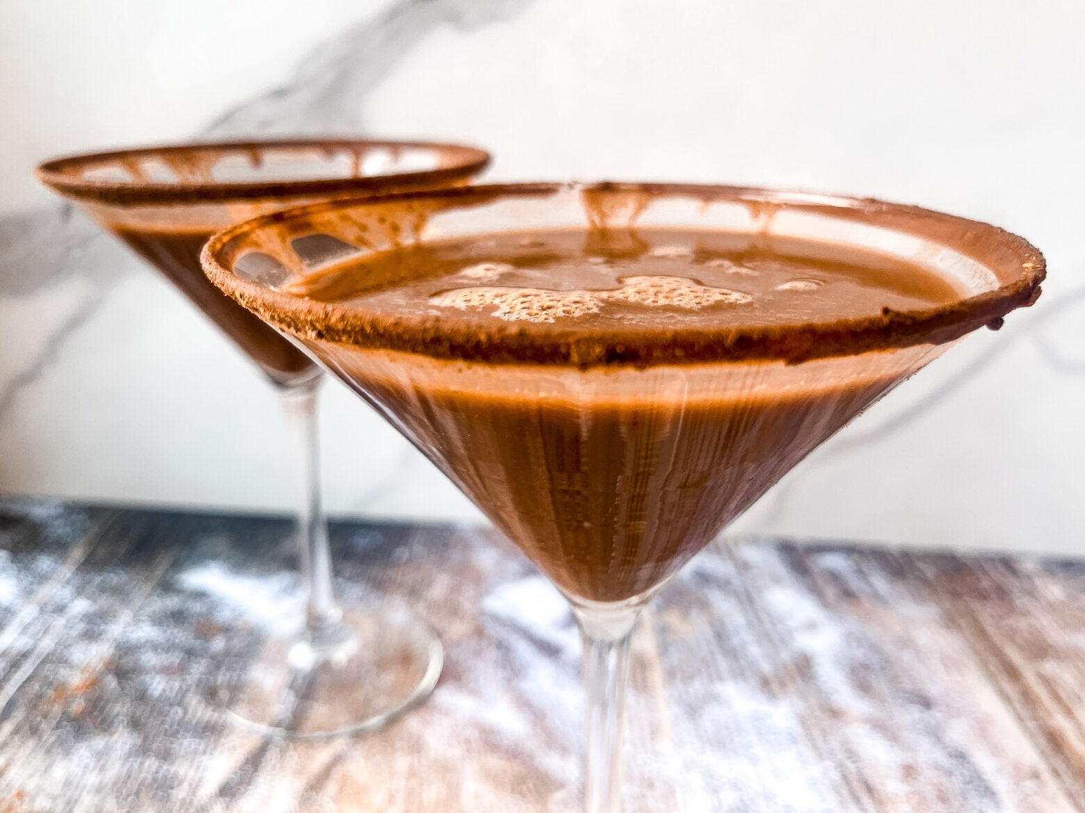 Cacao martini up close