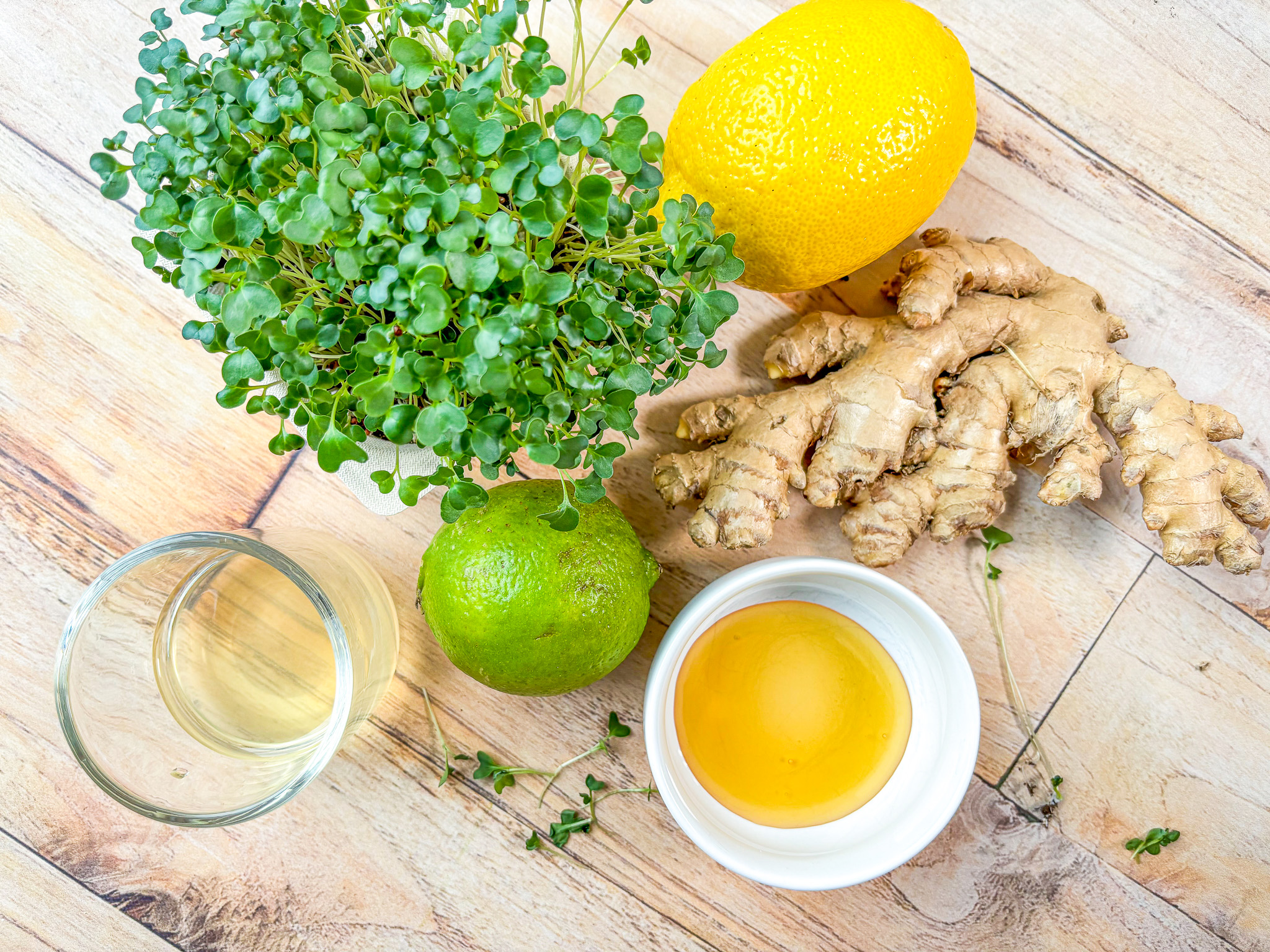 Broccoli Microgreens Wellness Shots ingredients. 