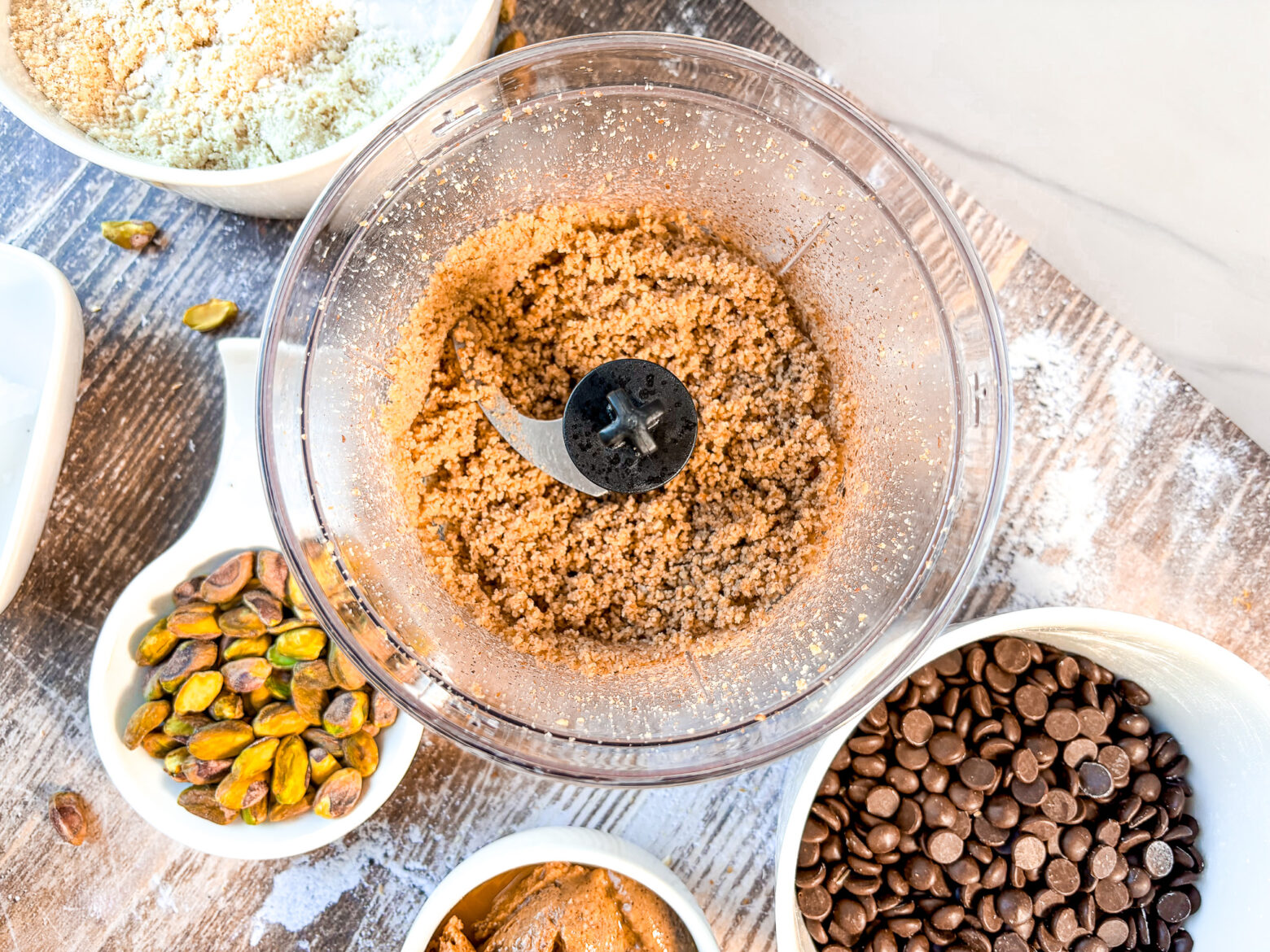 Nutty cookies prepping to be baked.