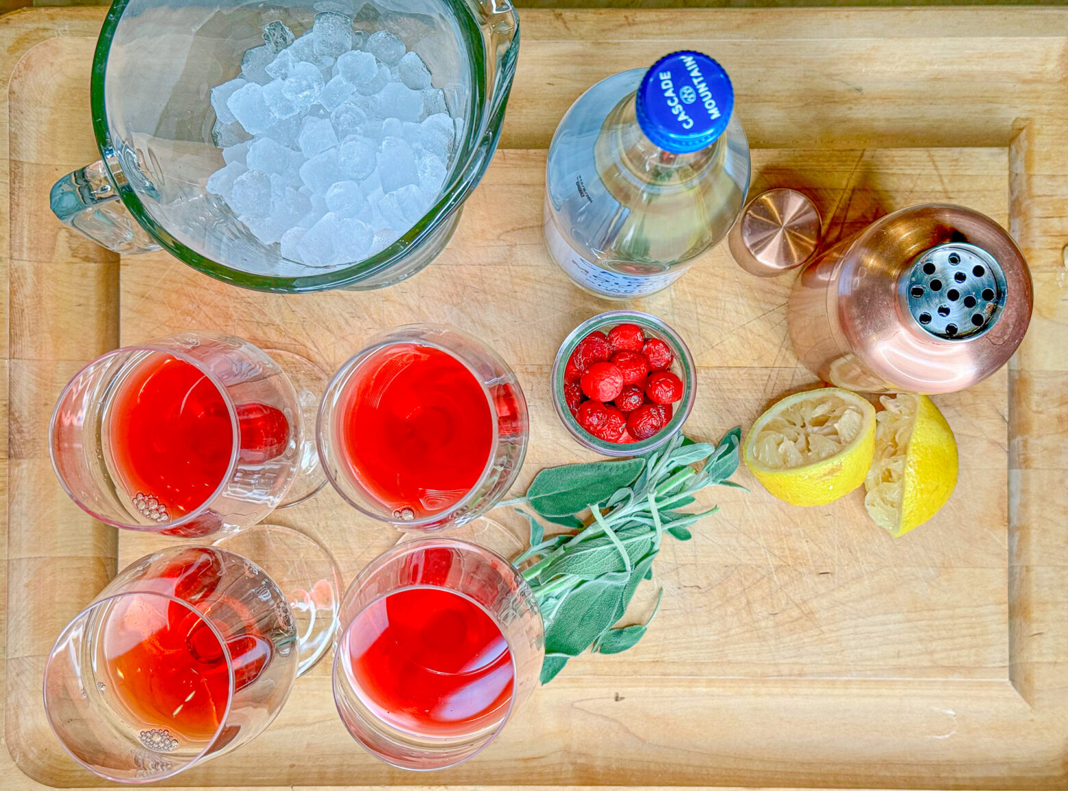Cranberry Mocktail prep.