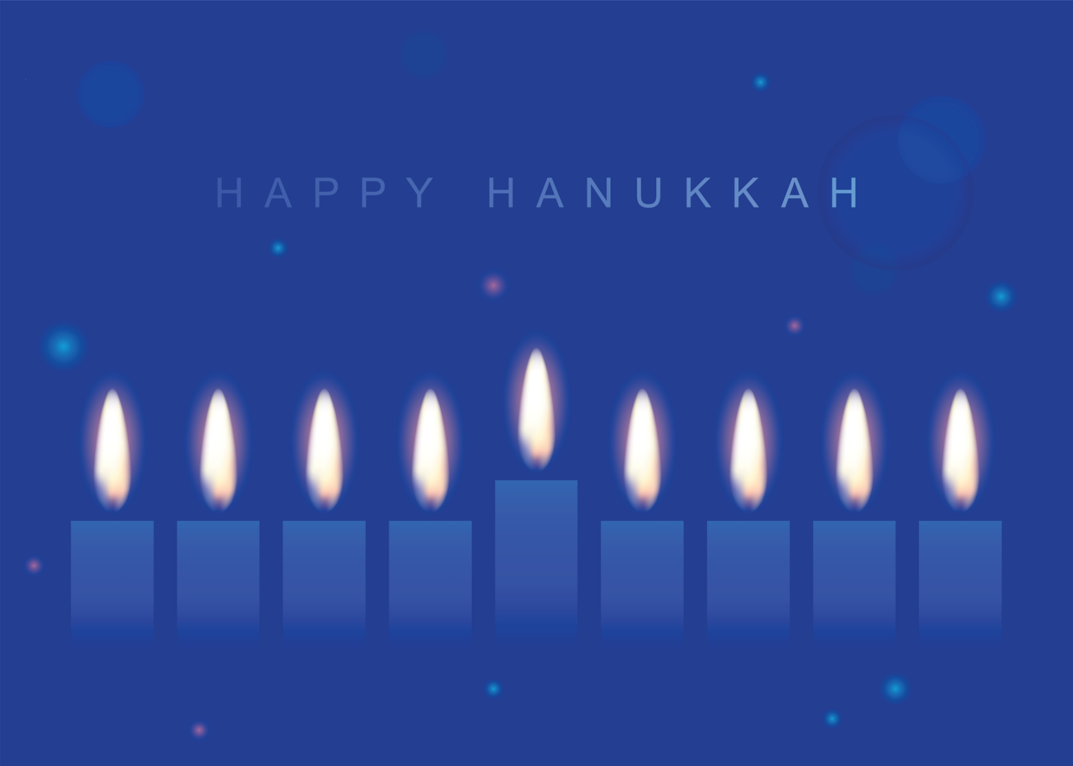 Hanukkah candles in blue.