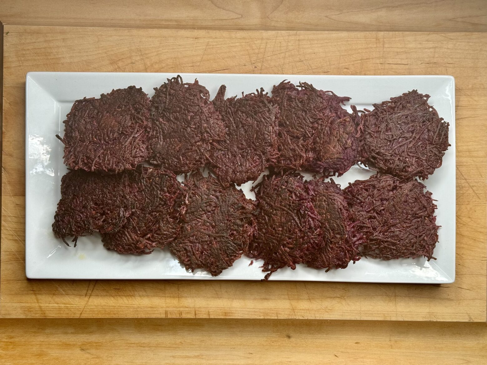 Okinawa latkes finsihed on a plate.