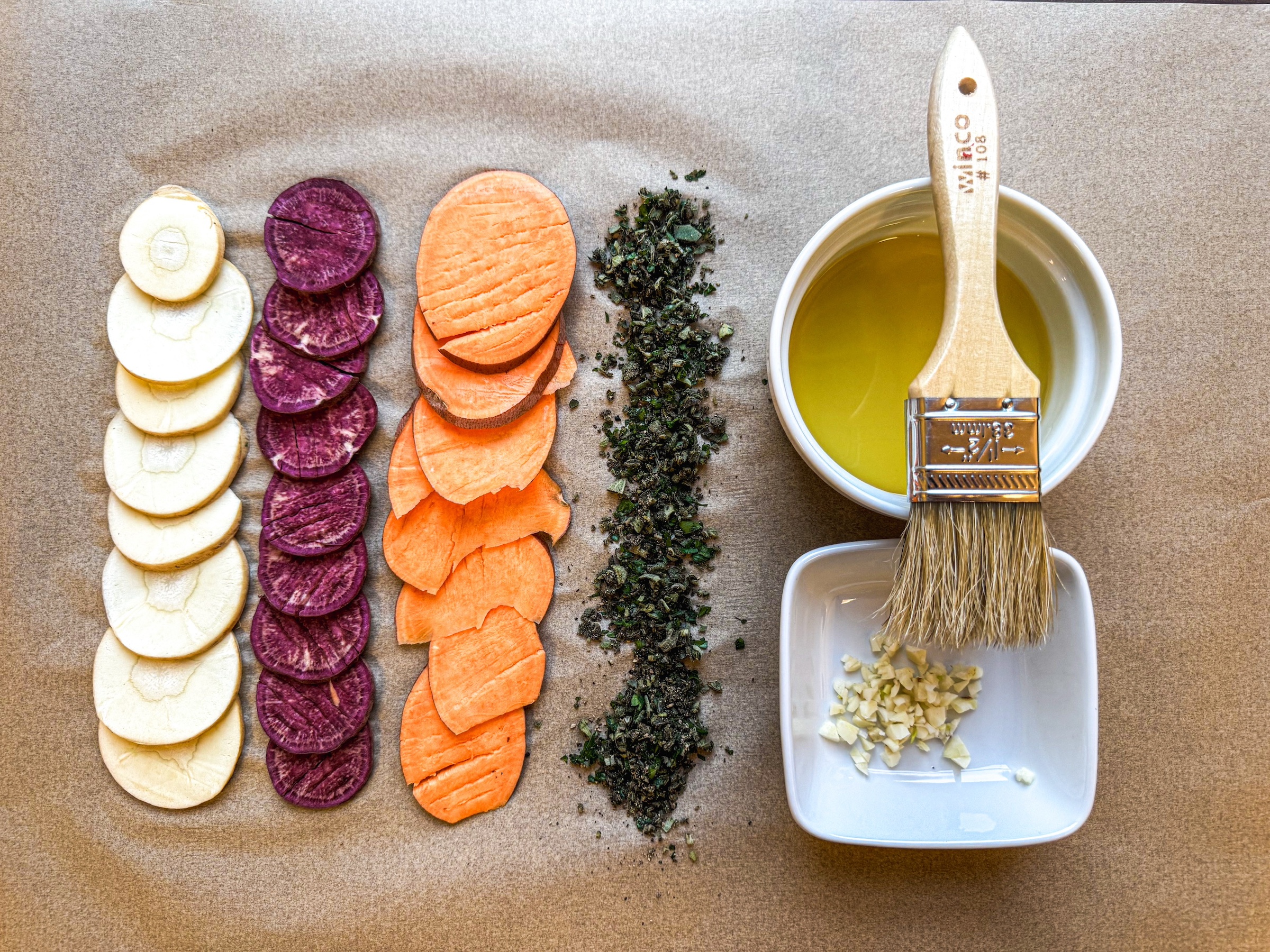 Sweet potato pommes anna prep. 