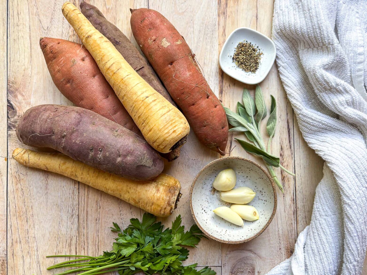 Ingredients for Sweet Potato Pommes Anna.