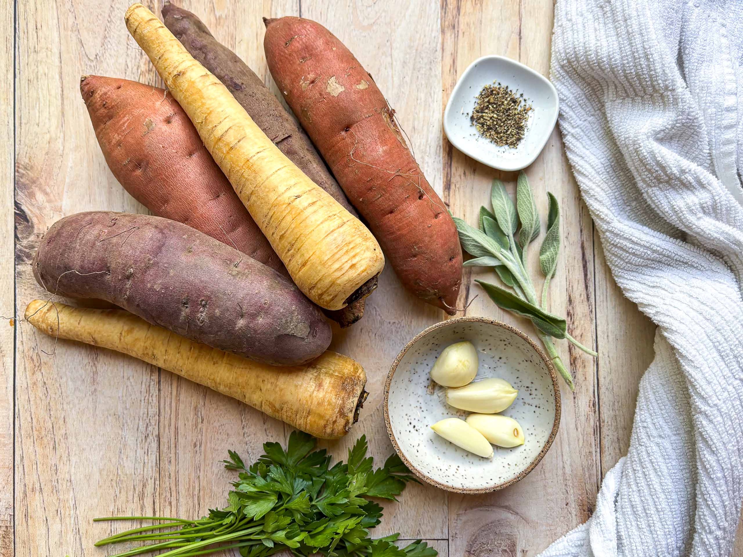 Ingredients for Sweet Potato Pommes Anna.