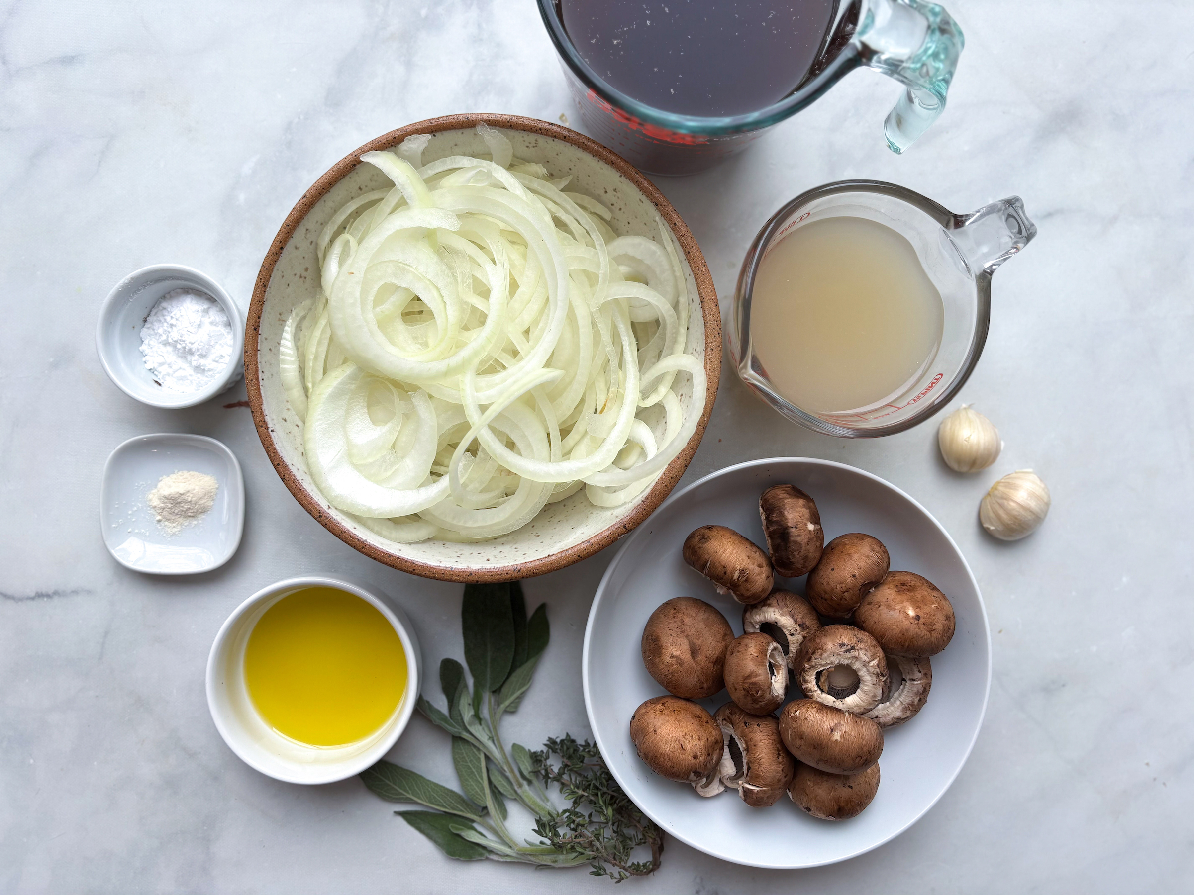 Ingredients for the French Onion Soup