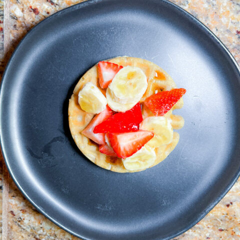 Paleo waffles on a plate, finished.