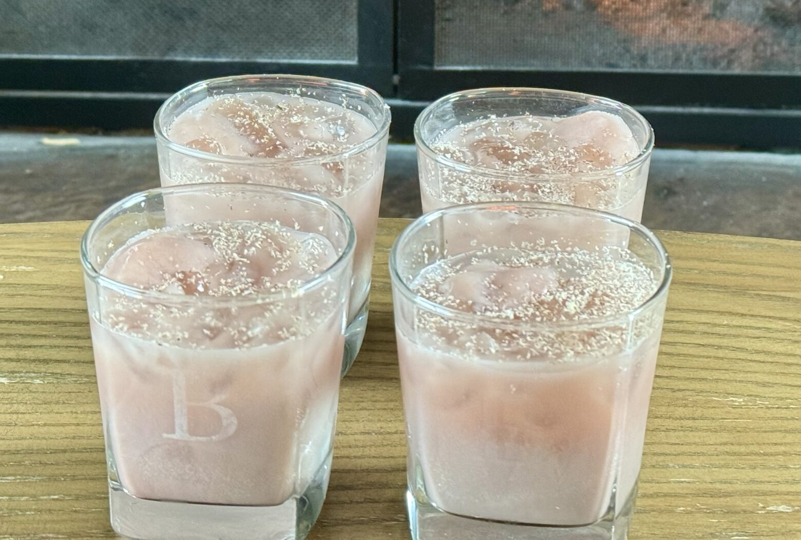 Tart-Cherry Juice Pre-bed mocktail in four glasses.