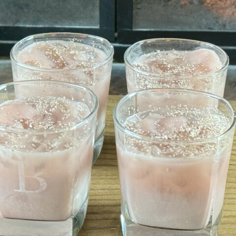 Tart-Cherry Juice Pre-bed mocktail in four glasses.