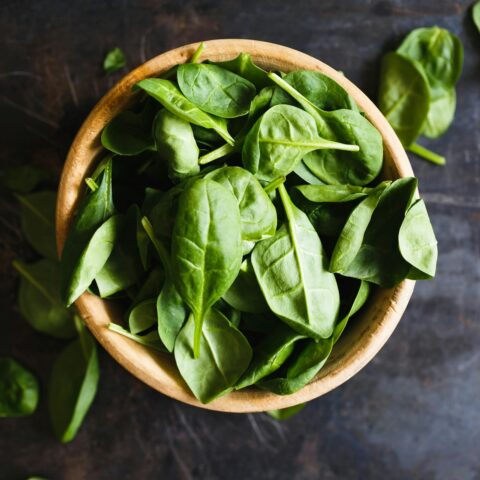 Bowl of spinach.