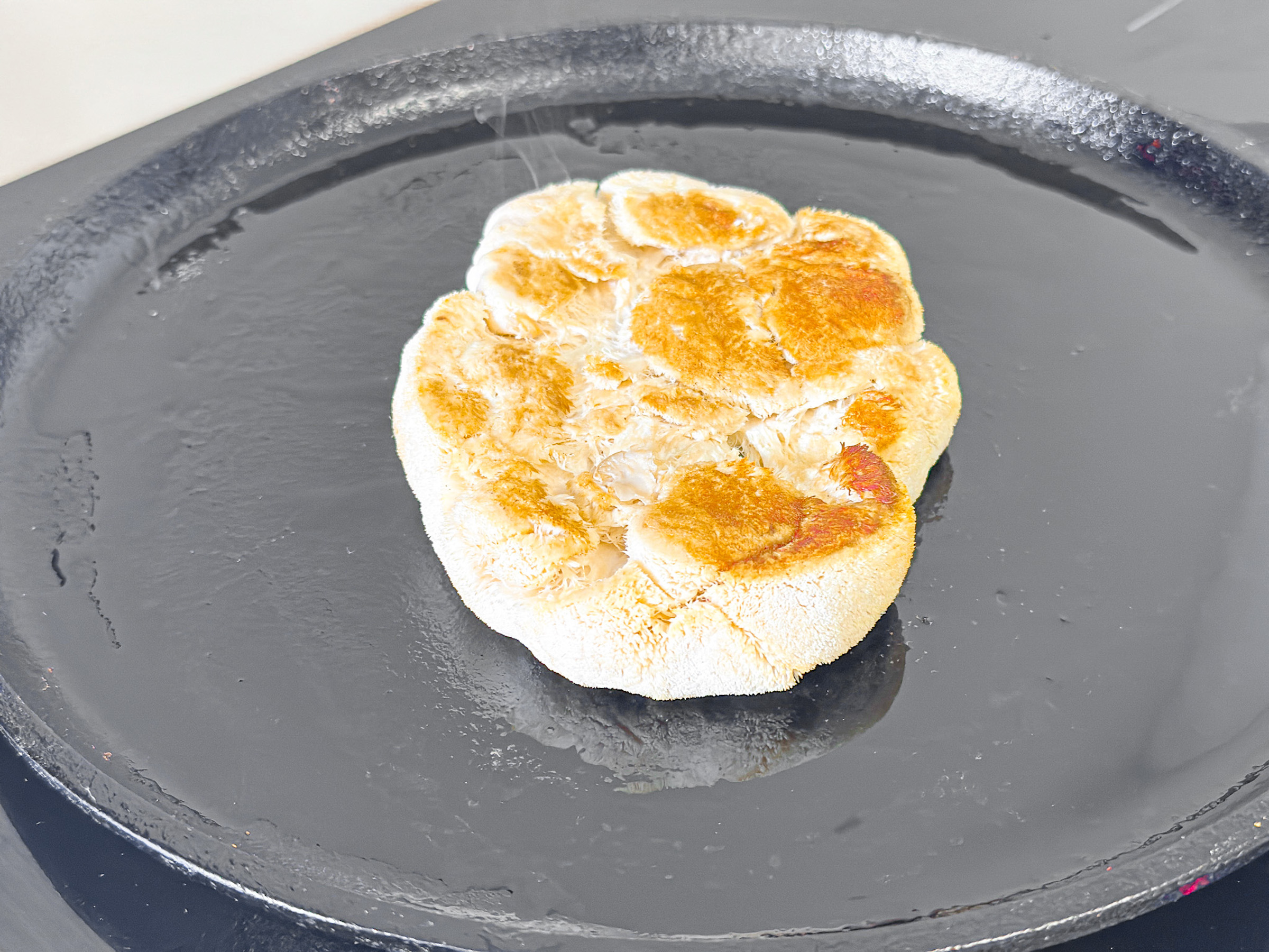 Cooked Lion's Mane before the marinade