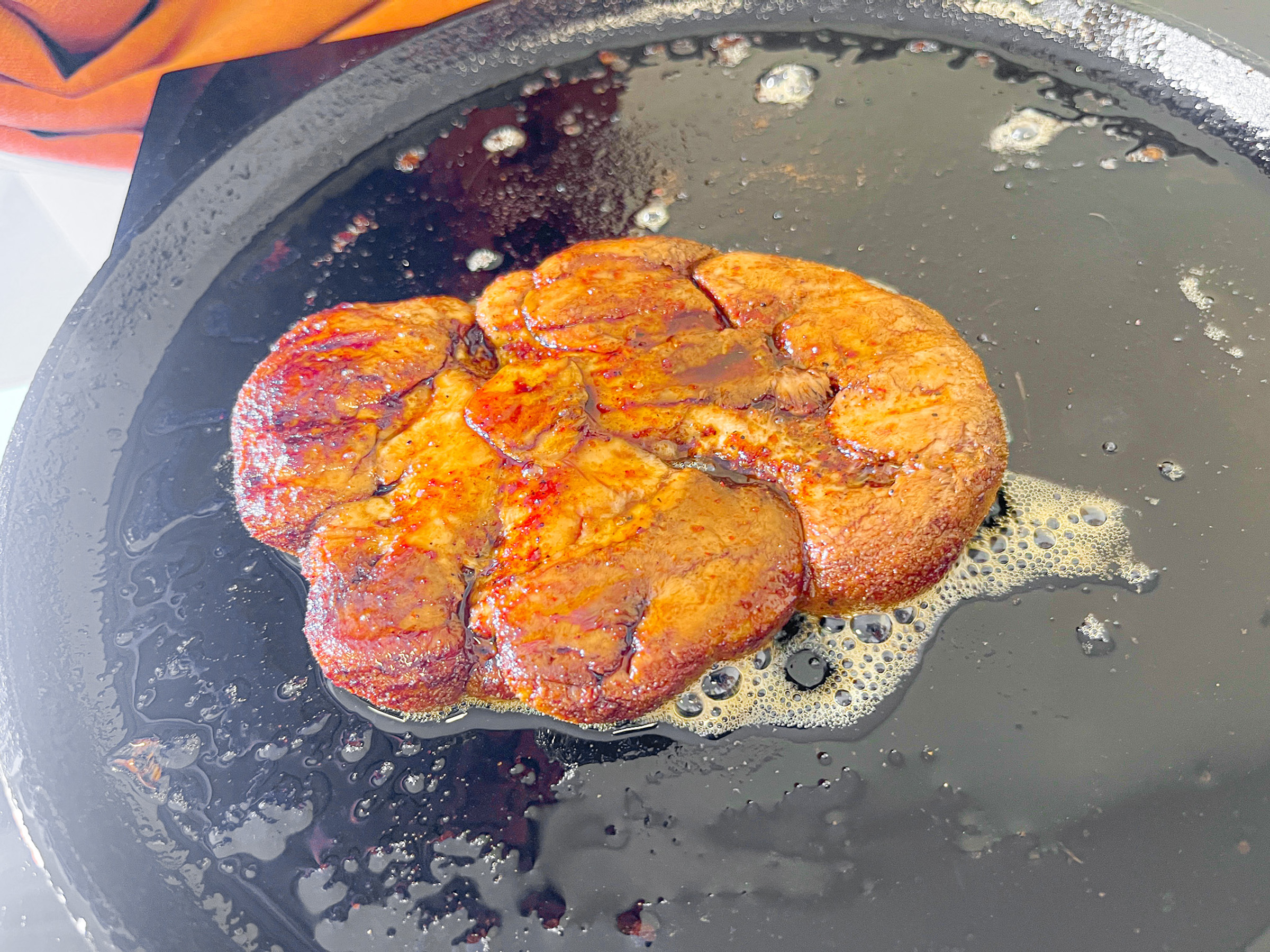 Lion's Mane Steak cooking