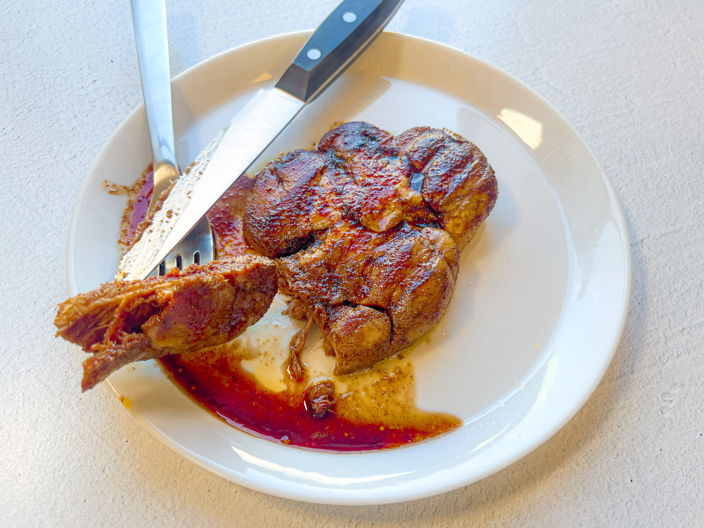 Lion's Mane Steak cooked and cut