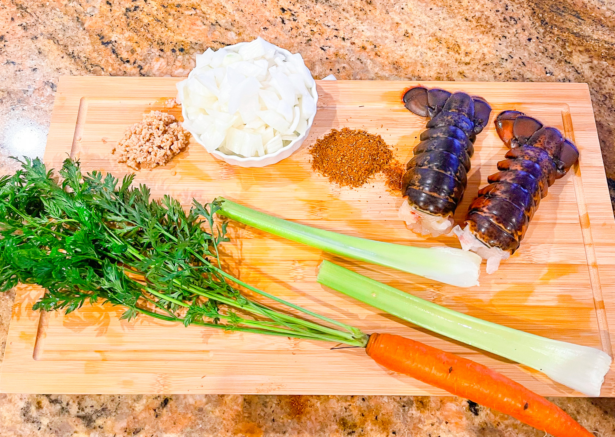 Lobster bisque ingredients.