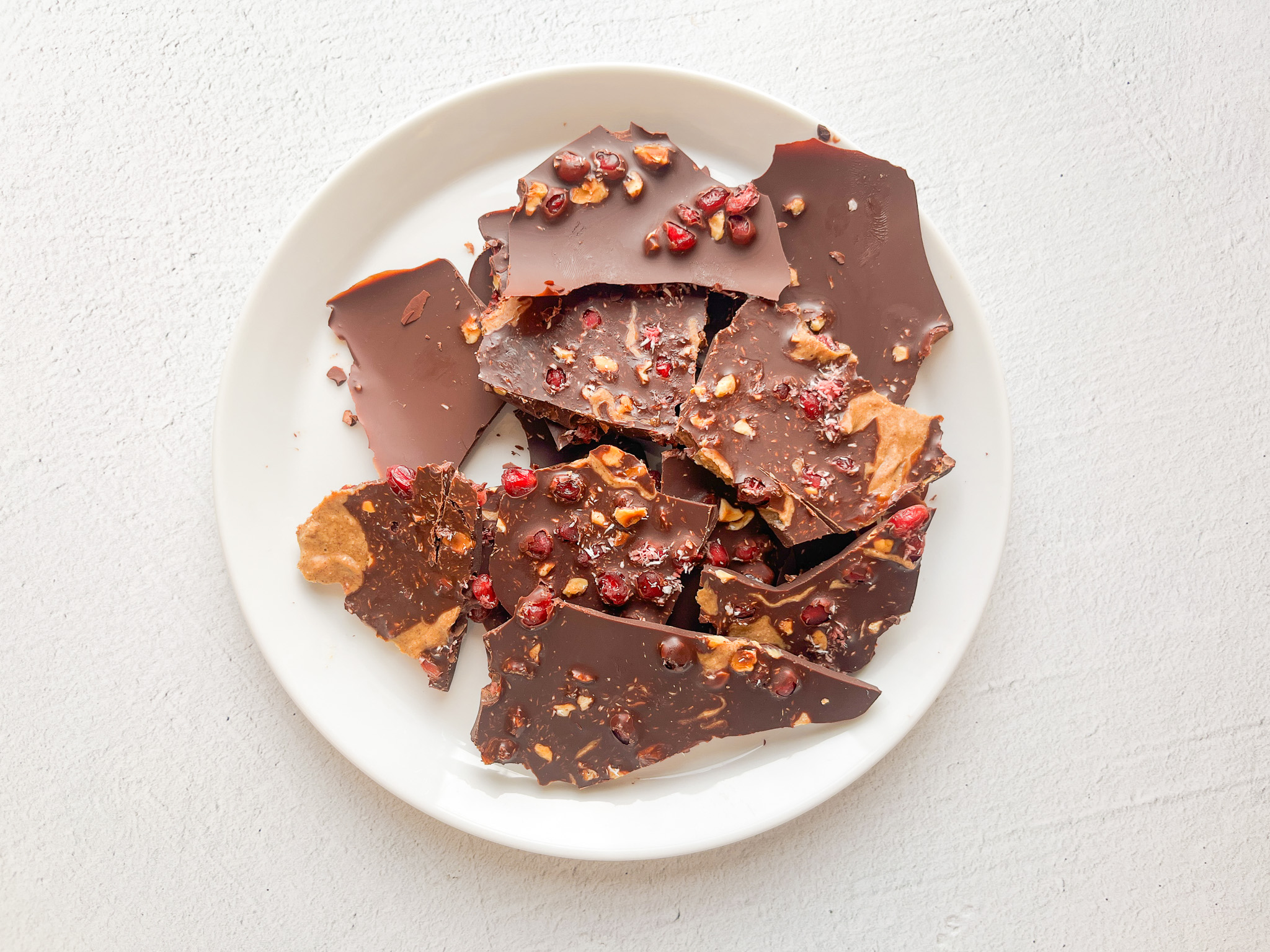 Pomegranate Chocolate Bark, far away and finished. 