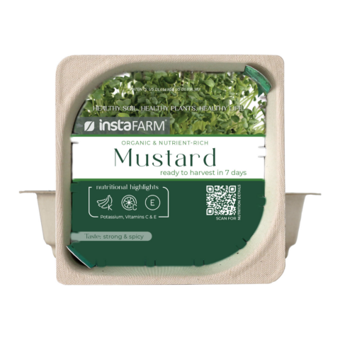 Mustard microgreens product photo from Instafarm™.