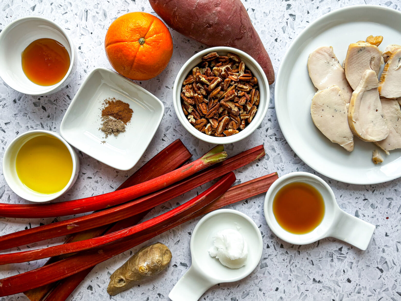 Sweet potato canape ingredients.