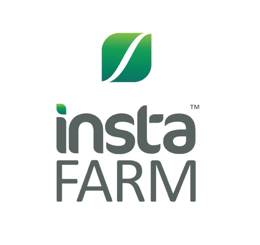 Instafarm logo with the white background.
