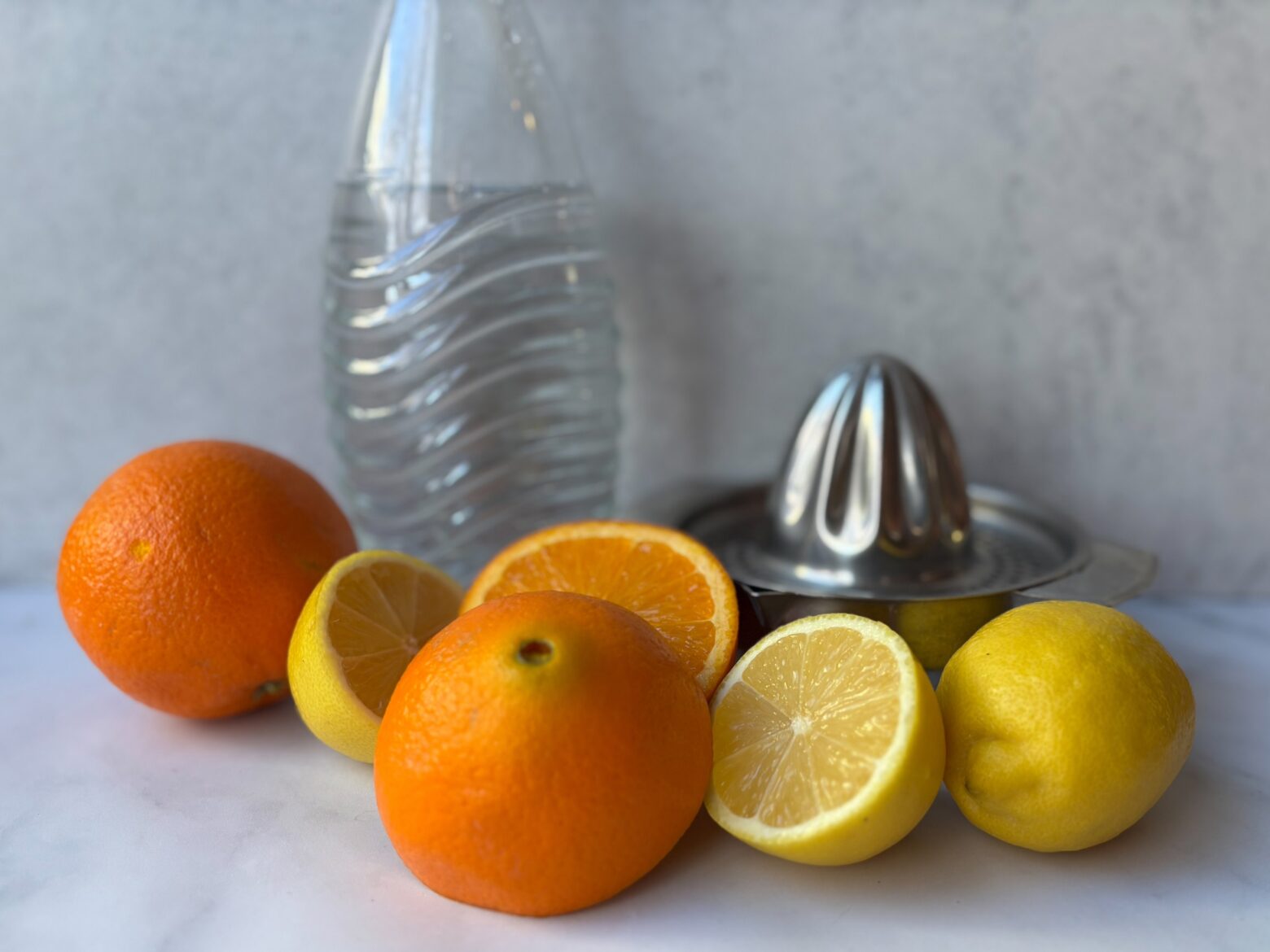 Mimosa mocktail ingredients.