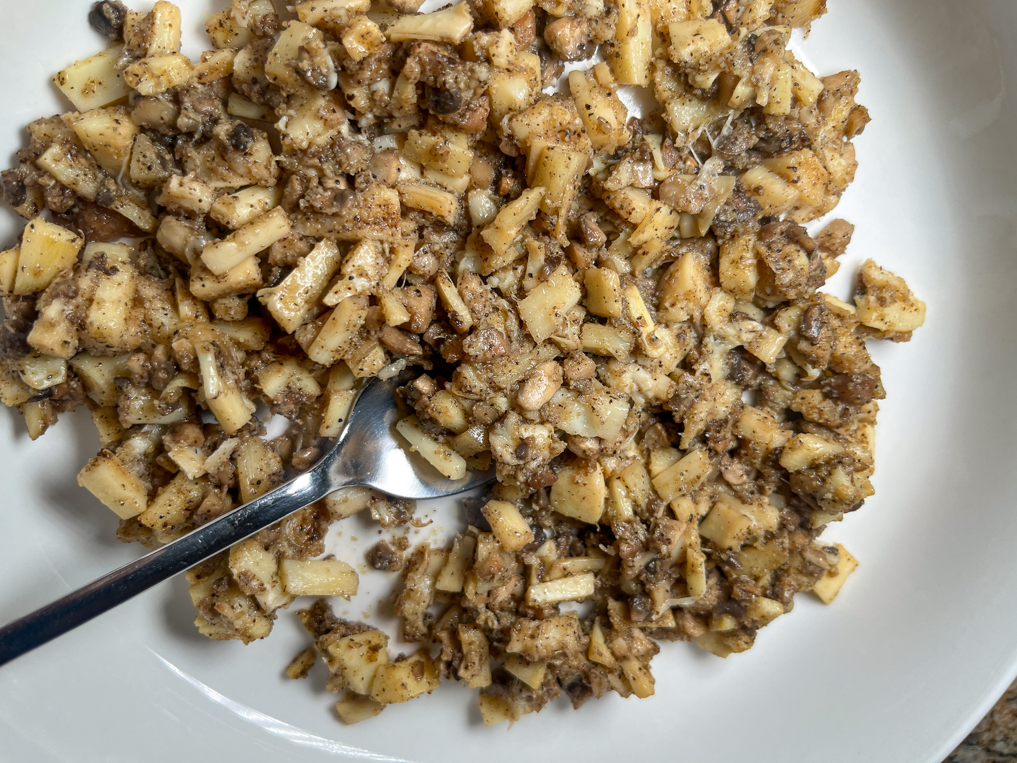 Mushroom rice close ups.