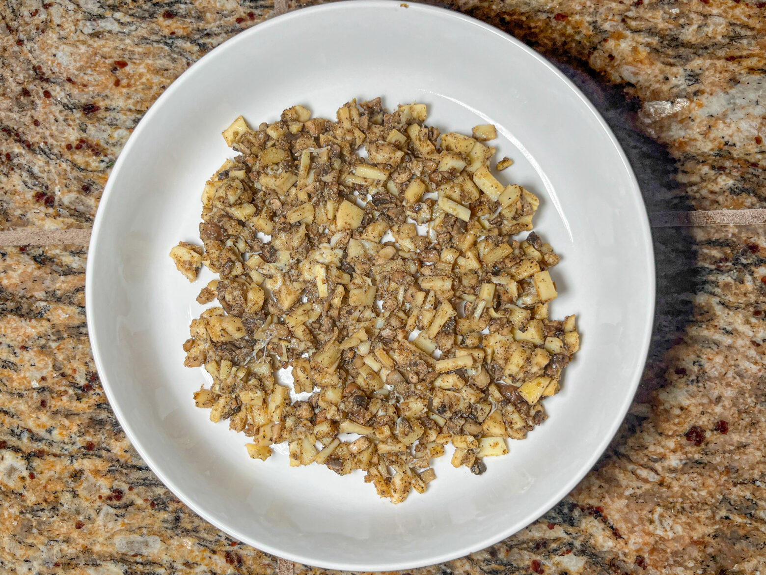 Mushroom rice finished and plated.