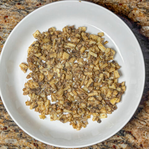 Mushroom rice finished and plated.