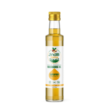 Jindilli farms macadamia oil, 16.9 oz product.