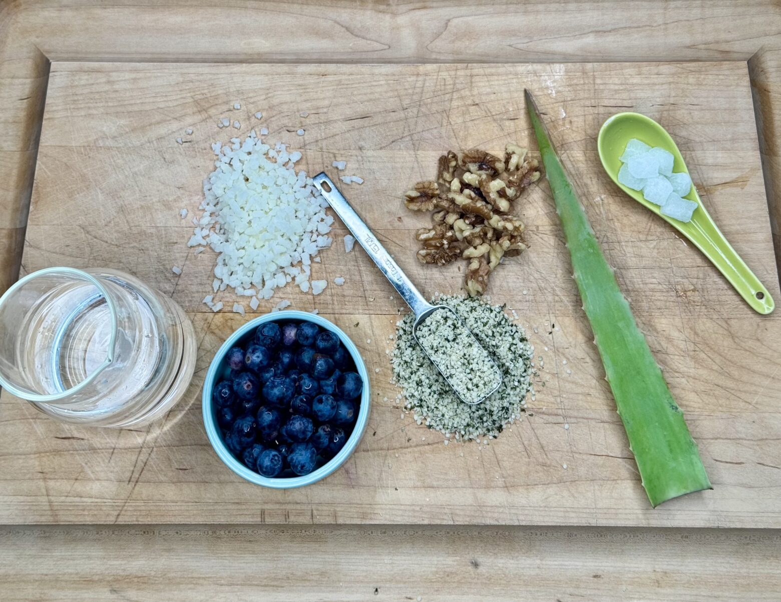 Vegan protein shake ingredients.