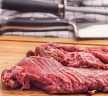 Certified Piedmontese hanging tender steak.