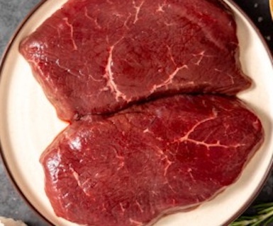 Certified Piedmontese sirloin steaks.