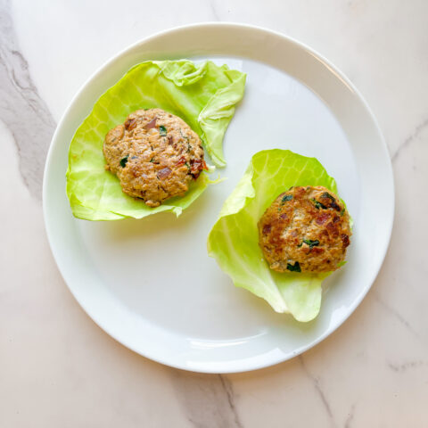 Spinach and turkey burgers finished.