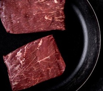 Certified Piedmontese, grass fed grass finished flat iron steaks.