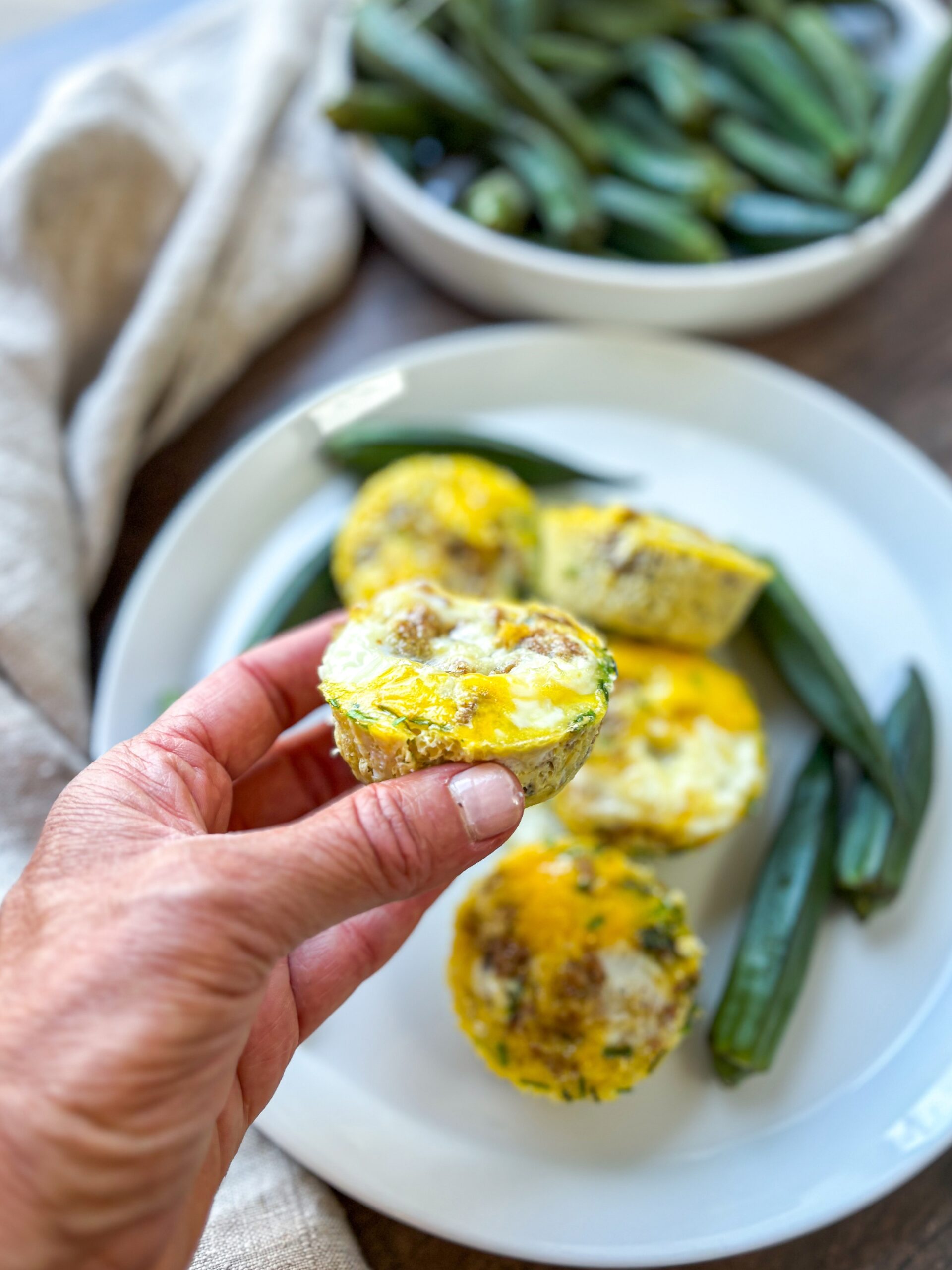 Okra egg bites finished.