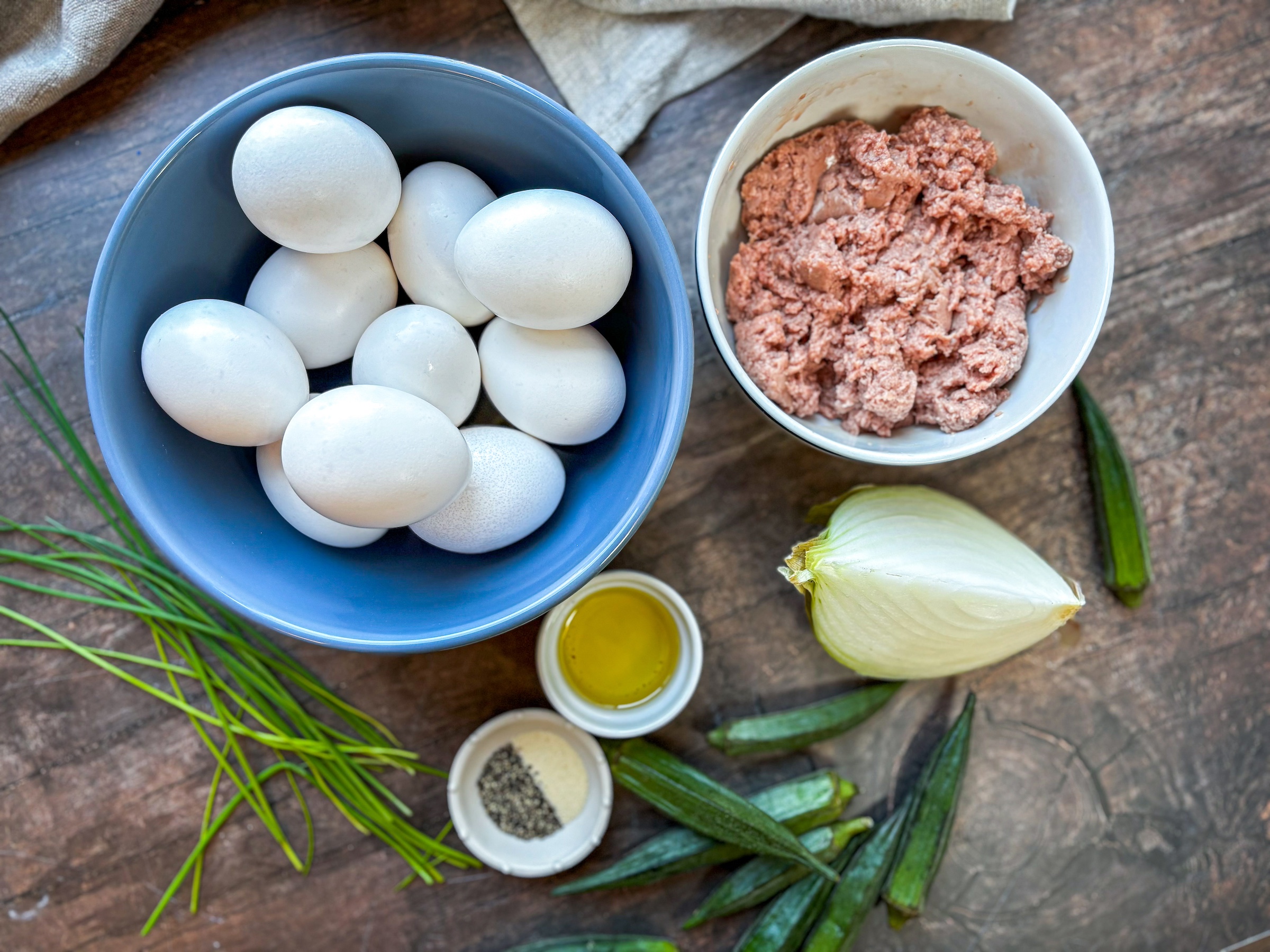 Okra egg bite ingredients. 