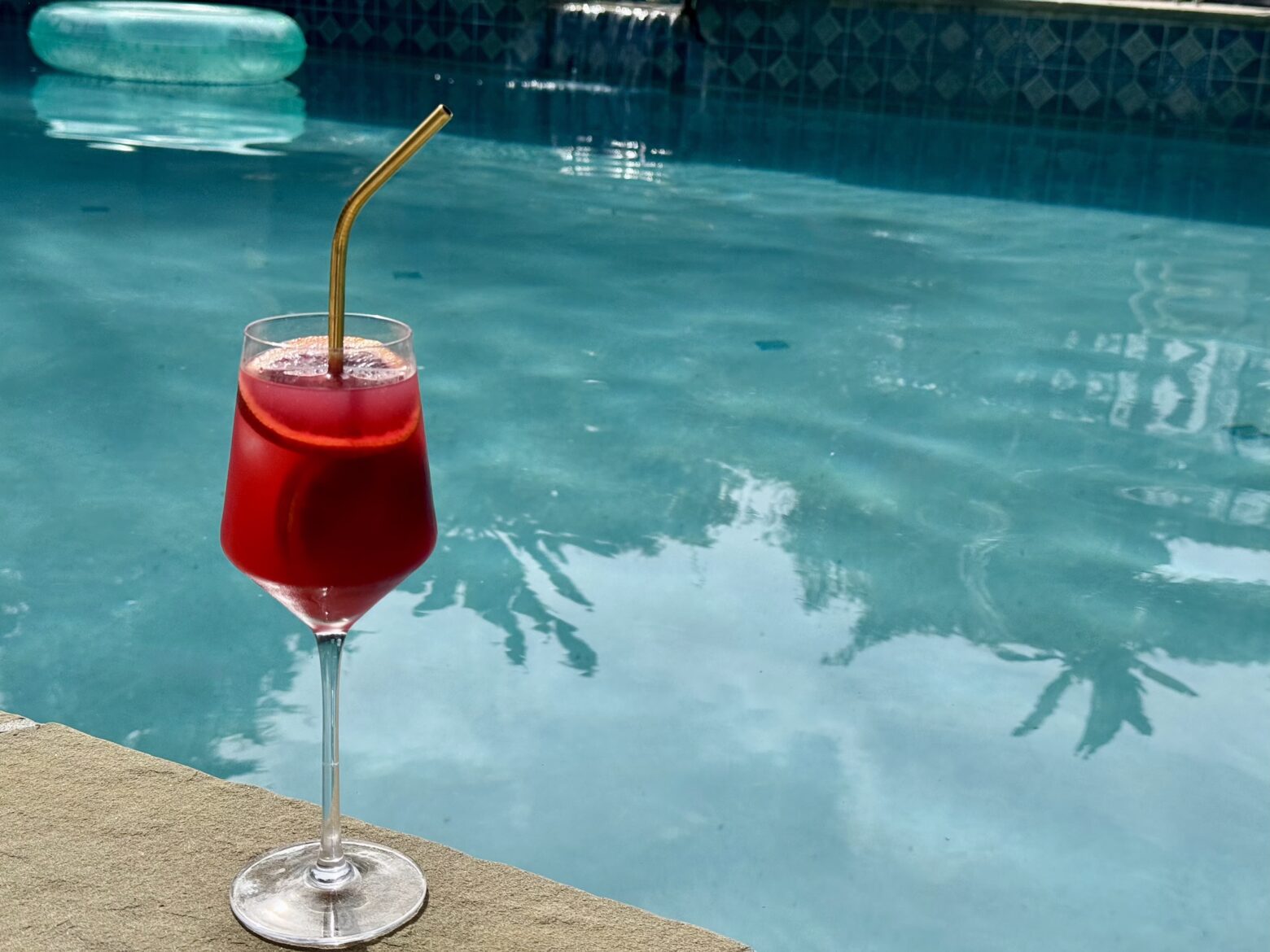 Aperol spritz by the poolside.