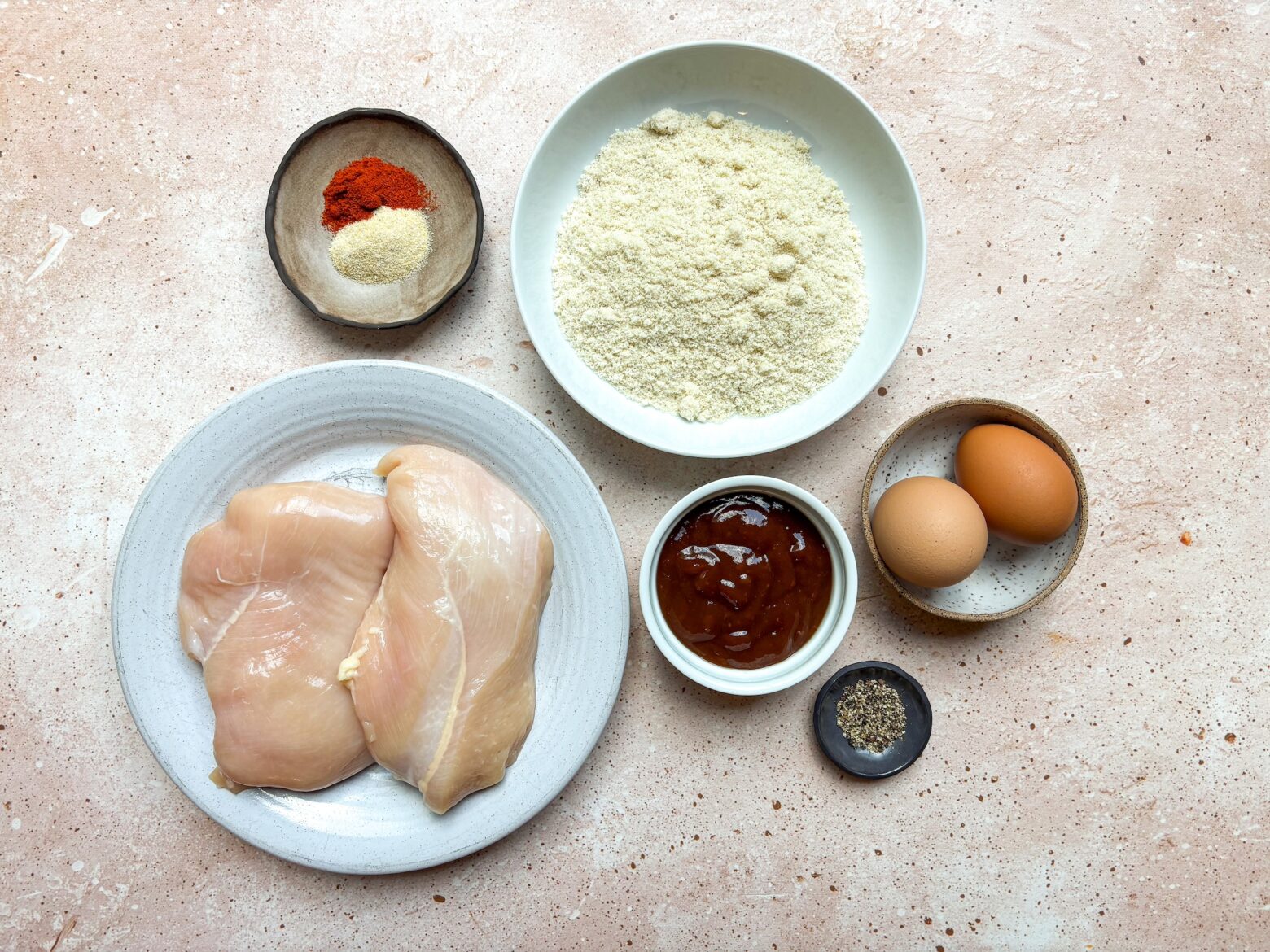 Baked chicken bites ingredients.