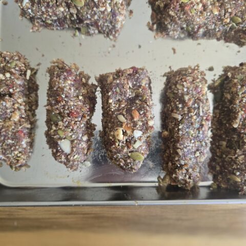 Protein bars finished on the tray
