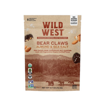 Almond and sea salt bear claws product by Wild West Chocolate.