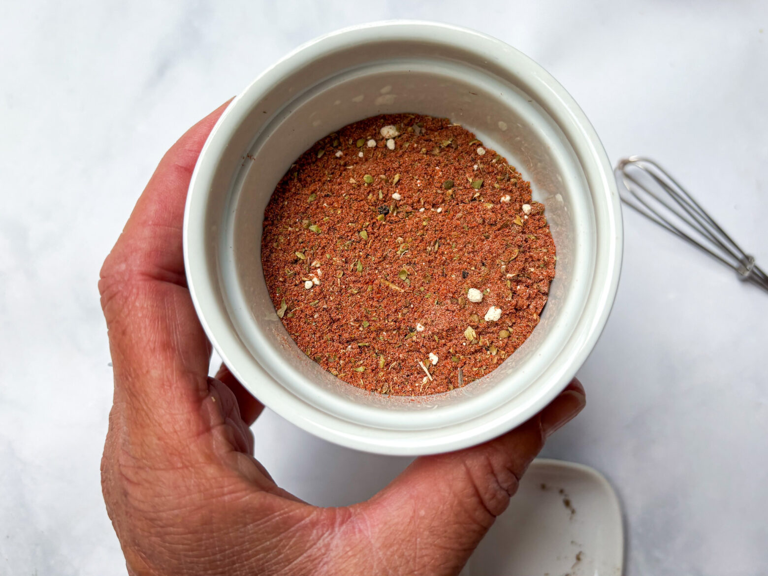 Blackened salmon spices in a bowl.