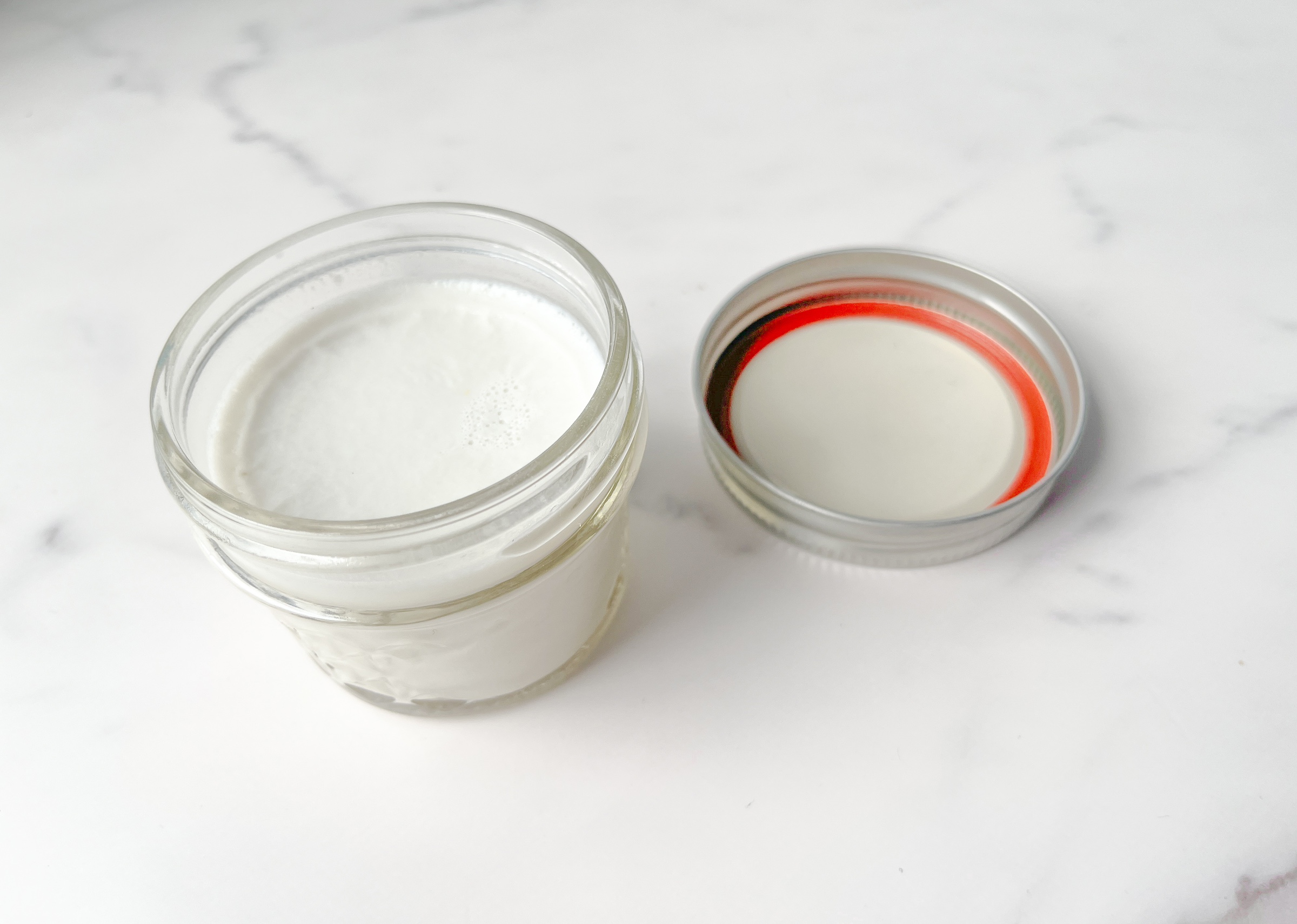 Coconut Panna Cotta finished with the lid off. 