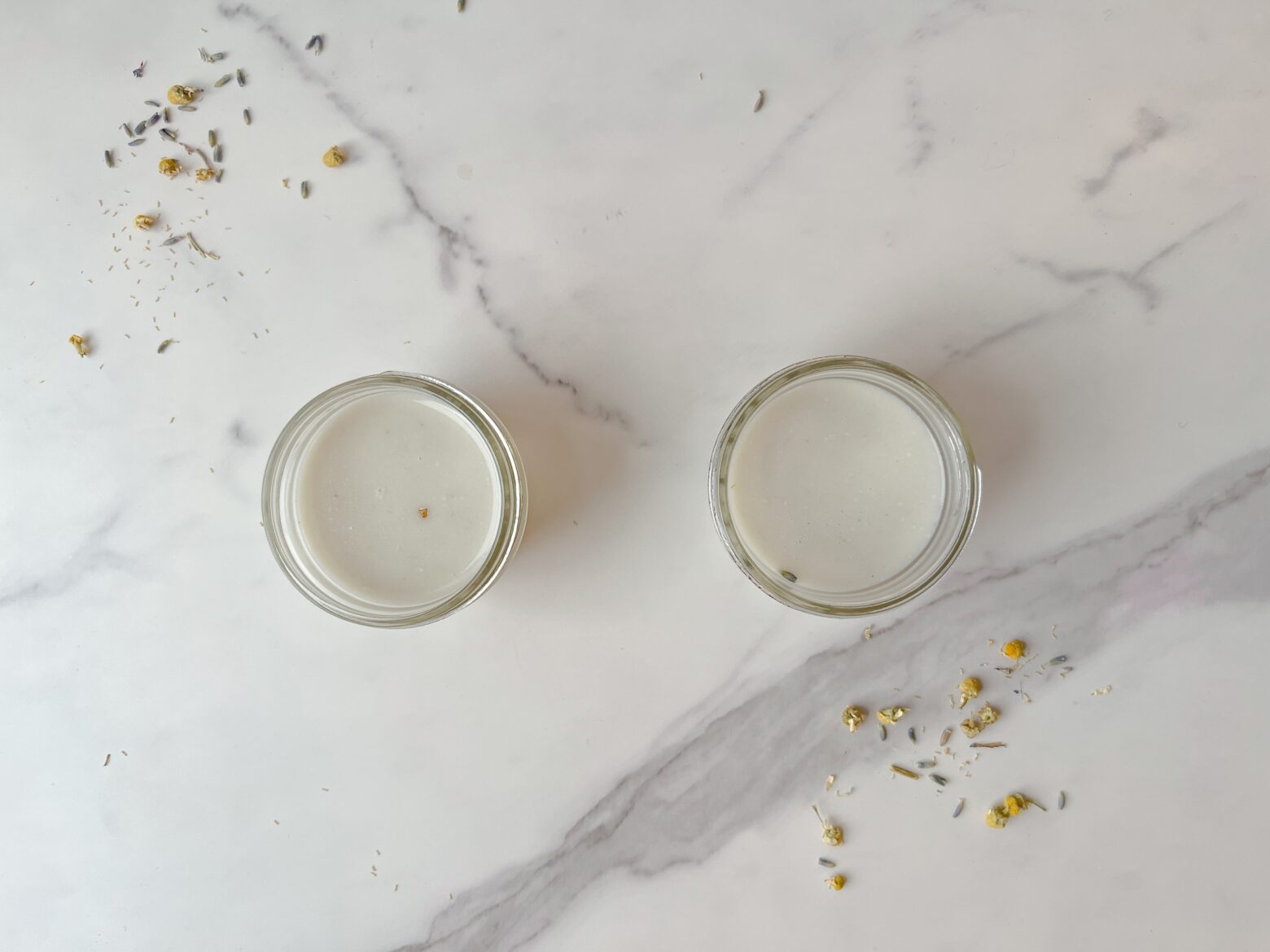 Coconut Panna Cotta finished from above.