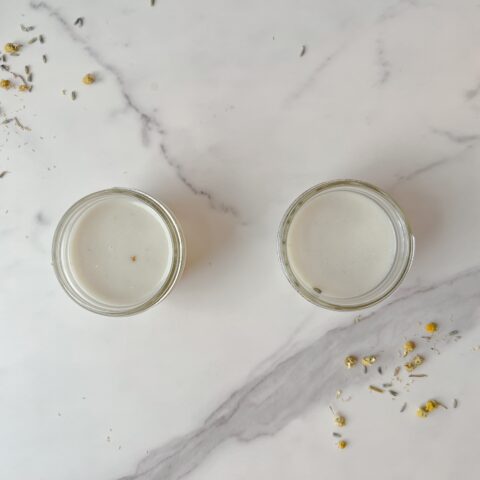 Coconut Panna Cotta finished from above.