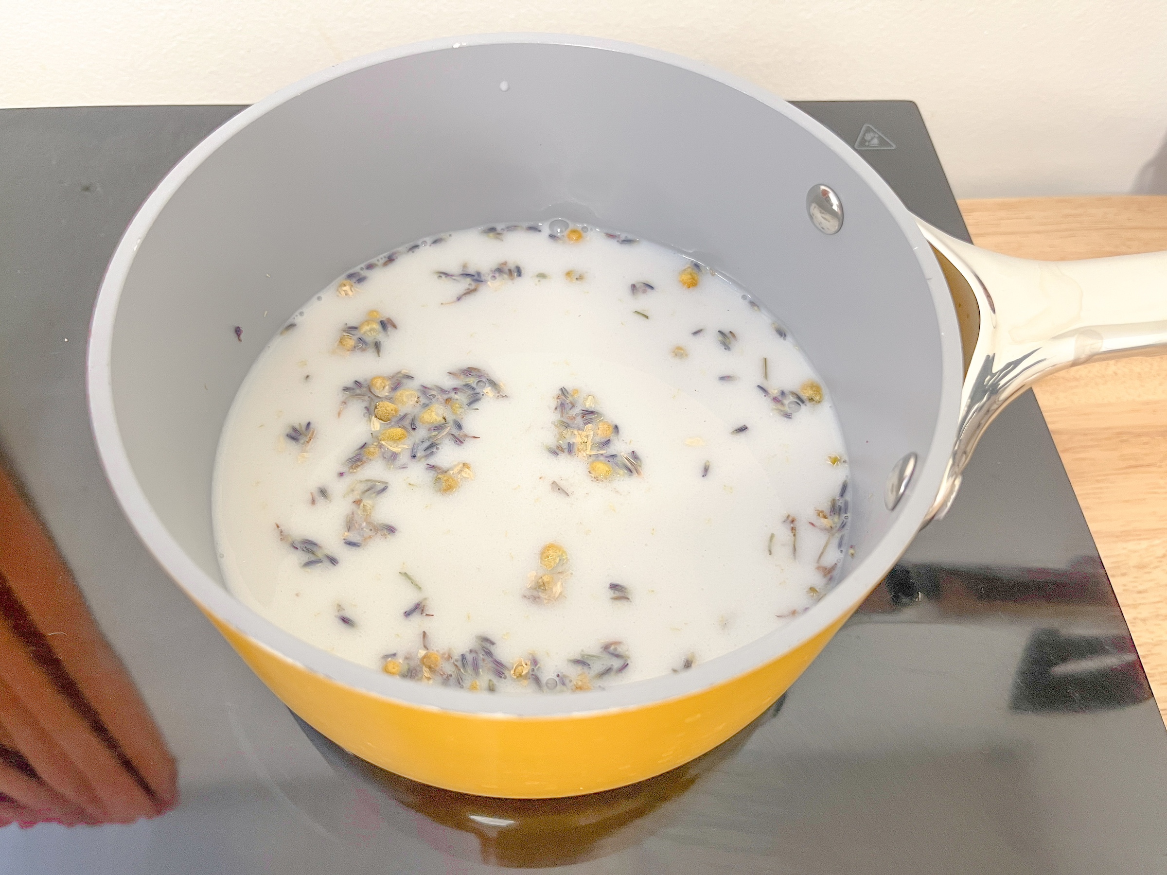 Coconut Panna Cotta preparation. 