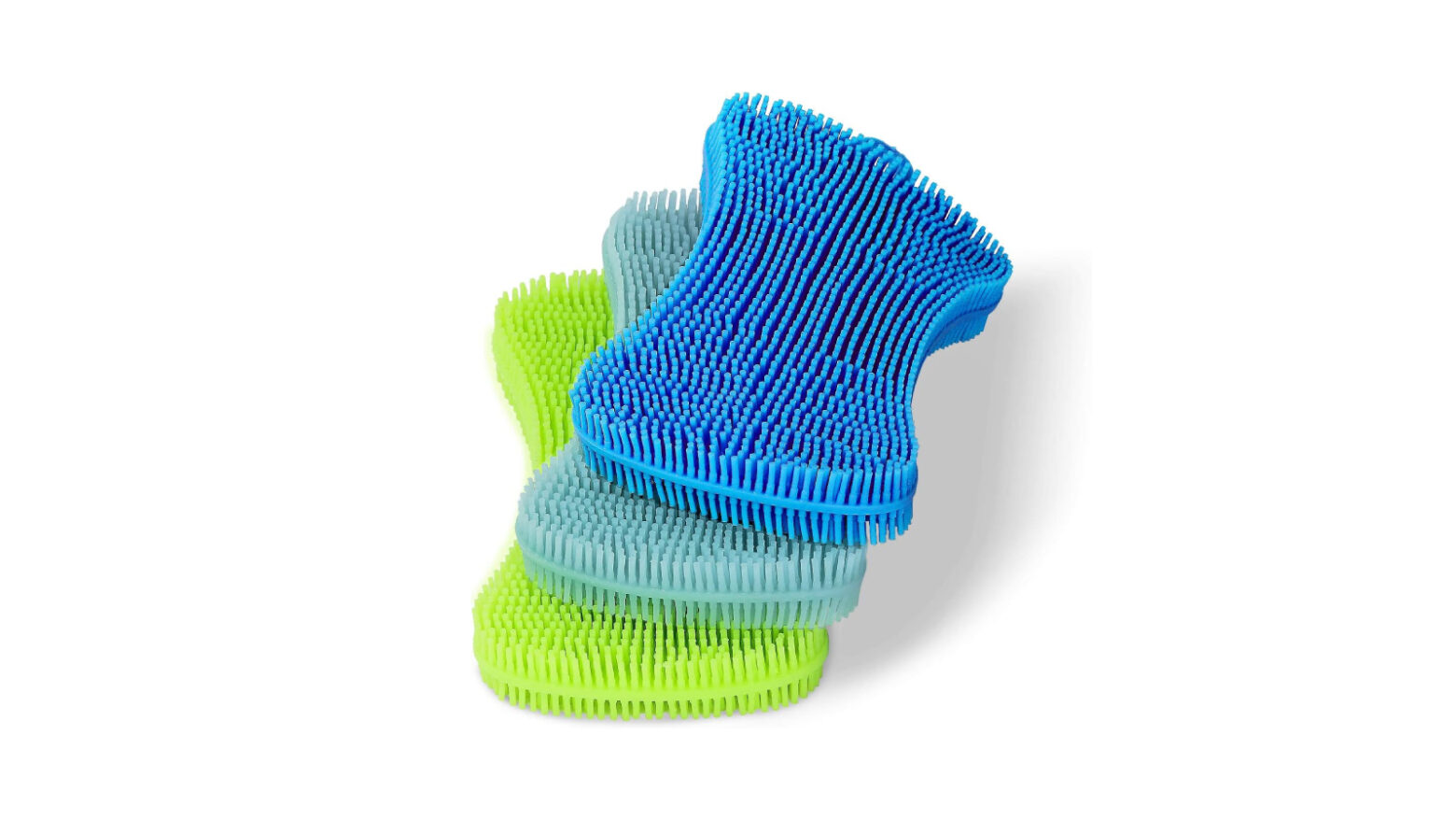 Assorted colors of silicone sponges.