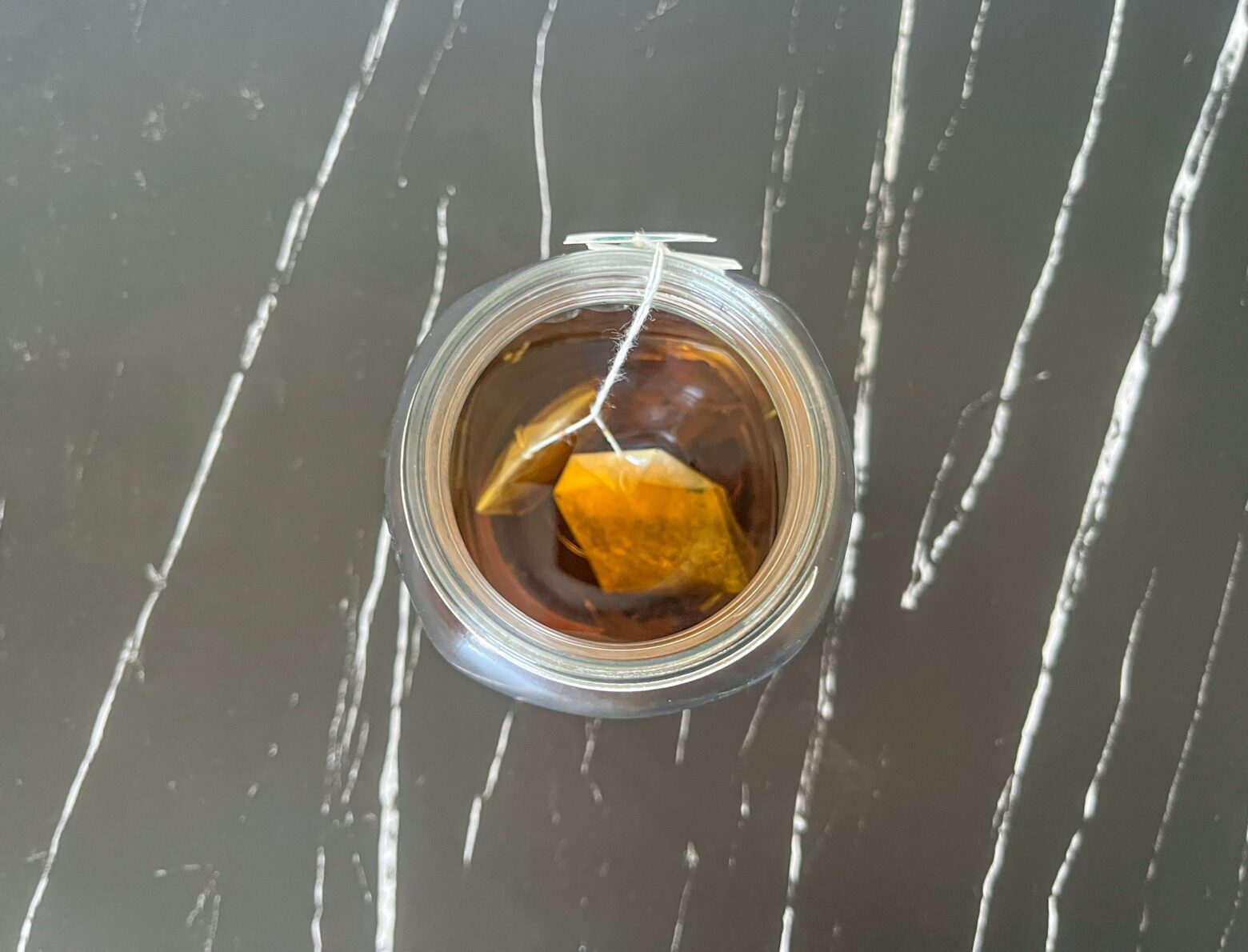 Iced lemon balm tea prepping.