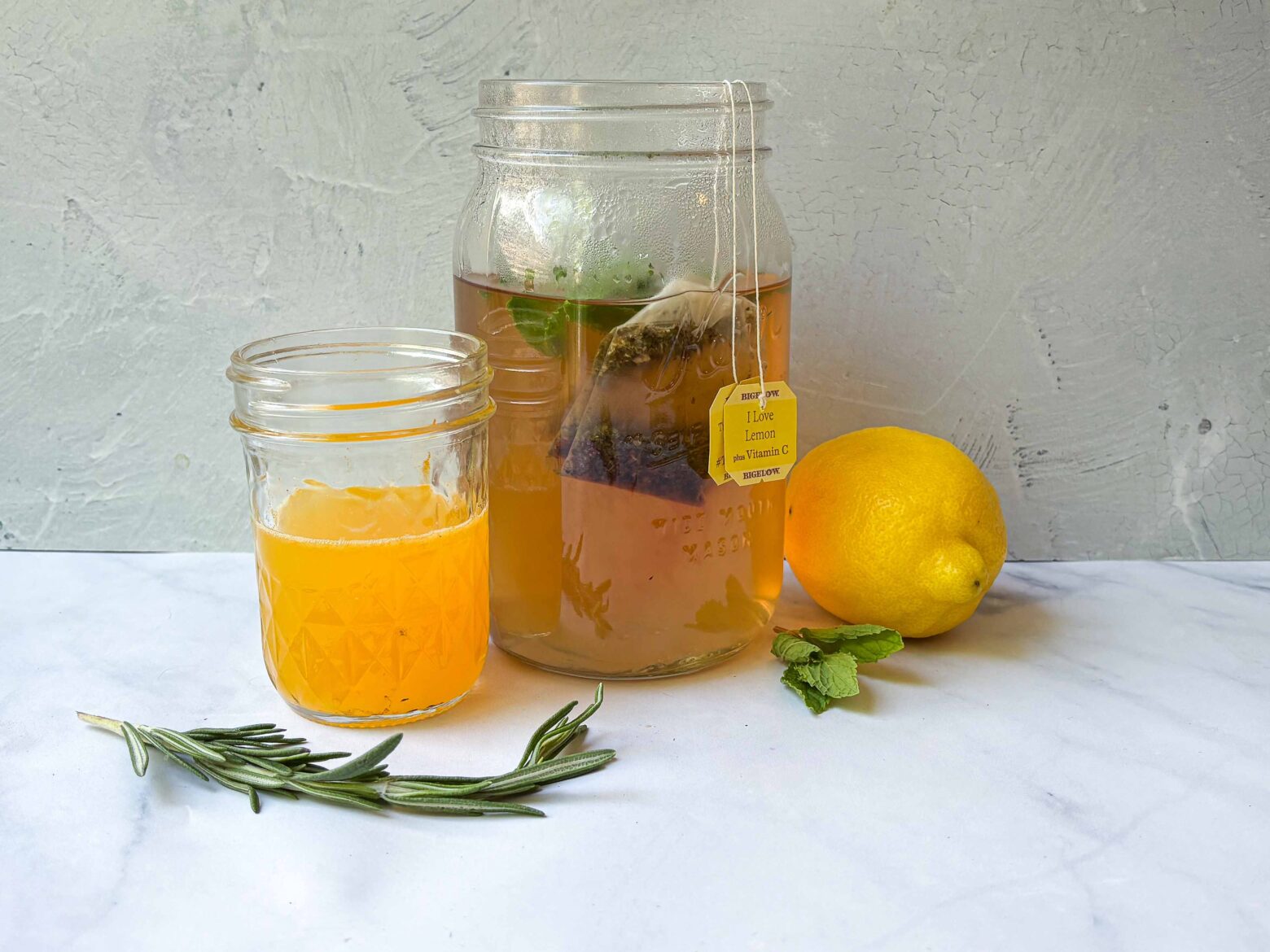 Iced Lemon Balm Tea steeping
